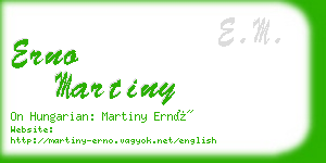 erno martiny business card